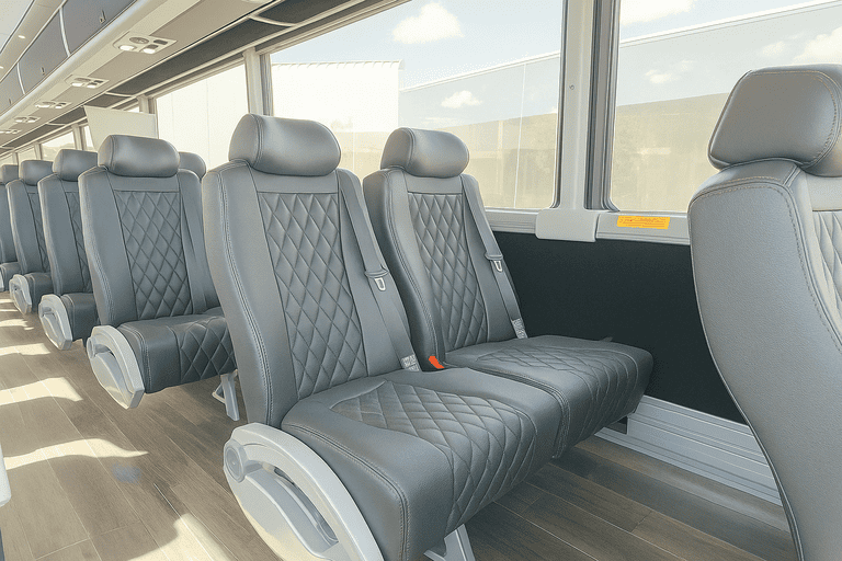 interior of Charter Bus Rental Porterville charter bus